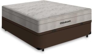 Cama Box com Baú Casal + Colchão De Molas Ensacadas - Ortobom - Airtech Springpocket 138x188x72cm
