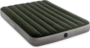 INTEX 64778E Dura-Beam Standard Prestige Air Mattress: Fiber-Tech – Tamanho completo – Bomba de bateria portátil – Altura da cama de 25,4 cm – Capacidade de peso de 272 kg verde
